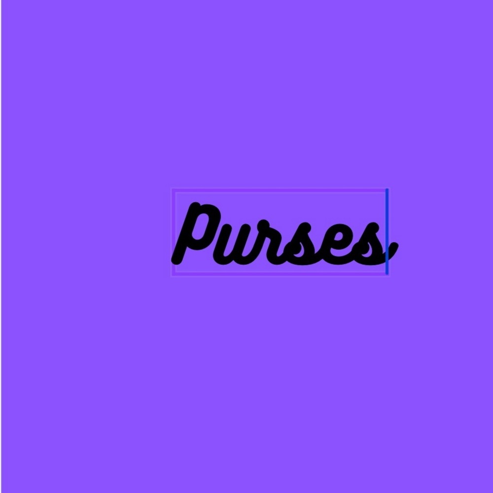 Purple Graphic Purses Sign